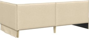 vidaXL Κρεβάτι Γωνίας Κρεμ 100 x 200 cm ύφασμα