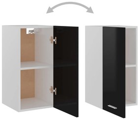 vidaXL Ντουλάπι Κρεμαστό Γυαλιστερό Μαύρο 29,5x31x60 εκ. Μοριοσανίδα