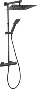 Ferro Trevi Square Black - Στήλη ντουζ θερμοστατικη 2 εξόδων