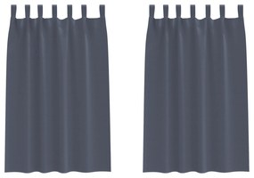 vidaXL Κουρτίνες συσκότισης 2 pcs Ανθρακί 175 x 140 εκ. Πολυεστέρας