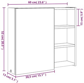 ΚΑΘΡΕΦΤΗΣ ΜΠΑΝΙΟΥ ΜΕ ΝΤΟΥΛΑΠΙ &amp; LED ΜΑΥΡΟ 60 X 13 X 52 ΕΚ. 357971