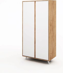 Διφυλλη Ντουλαπα Δρυς/Λευκο AJUMMA 52x100x187