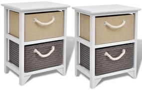 vidaXL Κομοδίνα 2 τεμ. Ξύλινα