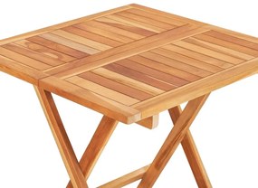 Τραπέζι Bistro Πτυσσόμενο 60 x 60 x 65 εκ. από Μασίφ Ξύλο Teak - Καφέ