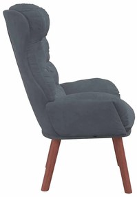 vidaXL Χαλαρωτική Πολυθρόνα Σκούρο γκρι 69 x 74 x 93 εκ. Βελούδο
