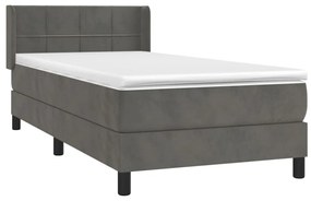 ΚΡΕΒΑΤΙ BOXSPRING ΜΕ ΣΤΡΩΜΑ ΣΚΟΥΡΟ ΓΚΡΙ 80X200 ΕΚ. ΒΕΛΟΥΔΙΝΟ 3130926