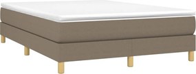 vidaXL Κρεβάτι Boxspring με Στρώμα Taupe 140x200 εκ. Υφασμάτινο