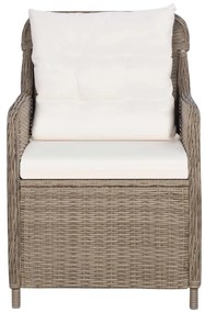 vidaXL Σετ Τραπεζαρίας Κήπου 3 Τεμαχίων Καφέ