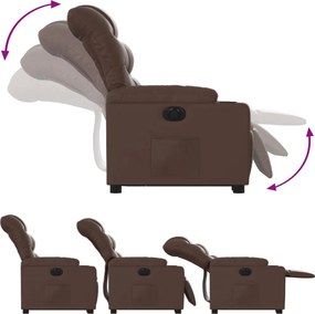 vidaXL Πολυθρόνα Ηλεκ Ανακλινόμενη με Ανύψωση Συνθετικό Δέρμα