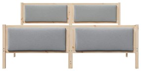 vidaXL Σκελετός Κρεβατιού με κεφαλάρι Ανοιχτό γκρι 180 x 200 cm ύφασμα