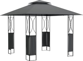 vidaXL Κιόσκι με Οροφή Ανθρακί 300 x 300 x 270 εκ. από Ατσάλι