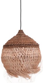 Φωτιστικό οροφής Fiorine Inart abaca σε φυσικό χρώμα Φ35x45εκ