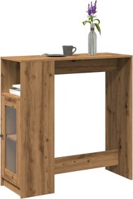 vidaXL Τραπέζι Μπαρ με Ράγες Δρυς 101x40x103,5 εκ. Επεξεργ. Ξύλο