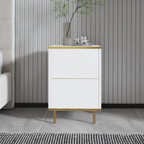 Κομοδίνο Λευκό / Χρυσό EPRA 40x35x60