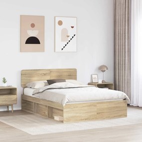 vidaXL Σκελετός Κρεβατιού Sonoma Δρυς 140 x 190 cm