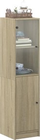 vidaXL Ντουλάπι Sonoma Δρυς 35 x 37 x 142 εκ. με Γυάλινη Πόρτα
