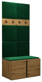 Σετ διαδρόμου Hartford 267, 186x84x46cm, 27 kg, Artisan δρυς, Πλαστικοποιημένη μοριοσανίδα, Ταπισερί, Εντοιχισμένη, Τοίχου | Epipla1.gr