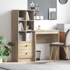 vidaXL Γραφείο με συρτάρι με ράφι με αποθήκευση 2 pcs Δρύς Sonoma