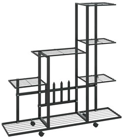 vidaXL Ανθοστήλη με Ρόδες Μαύρη 94,5 x 25 x 92,5 εκ. Μεταλλική