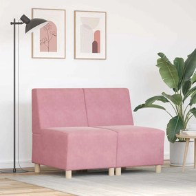 vidaXL Μοναδικός Καναπές χωρίς Χερούλια 2 pcs Ροζ 55 x 74 x 82 εκ.