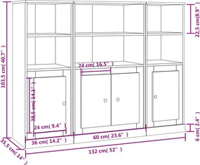 vidaXL Ντουλάπια 3 Τεμ. Γκρι Sonoma από Επεξεργασμένο Ξύλο
