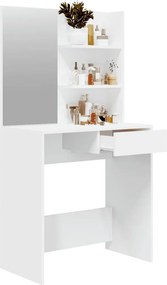 vidaXL Μπουντουάρ με Καθρέφτη Λευκό 74,5 x 40 x 141 εκ.