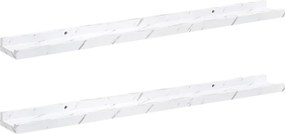 vidaXL Ράφι Τοίχου Επιτοίχιο 2 pcs Λευκό Μάρμαρο 80 x 9 x 3 cm