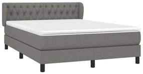 ΚΡΕΒΑΤΙ BOXSPRING ΜΕ ΣΤΡΩΜΑ ΣΚΟΥΡΟ ΓΚΡΙ 140X190 ΕΚ. ΥΦΑΣΜΑΤΙΝΟ 3126478