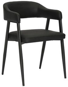 Πολυθρόνα Sezan  pu σε μαύρη απόχρωση 56x55x78εκ