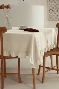 Stewehome Τραπεζομάντηλο από βαμβάκι και λινό με βολάν 140x220 cm