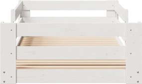 vidaXL Πλαίσιο κρεβατιού χωρίς στρώμα Λευκό 80x160εκ Στερεό ξύλο πεύκο