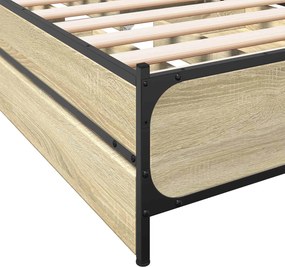 vidaXL Κρεβάτι με Κεφαλάρι Sonoma Δρυς 80 x 200 cm Επεξεργασμένο Ξύλο