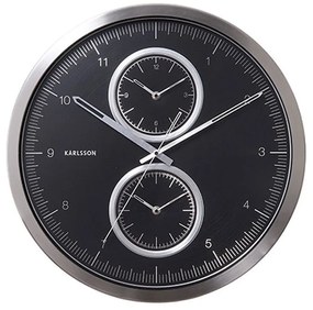 Ρολόι Τοίχου Multiple Time KA5508BK D.50cm Black Karlsson Αλουμίνιο