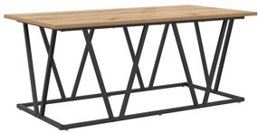 vidaXL Τραπεζάκι καφέ με ξύλο οξιάς 100x50x40 εκ. από καλοδουλεμένο ξύλο και μέταλλο