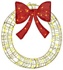 vidaXL Στεφάνι με 60 LED Θερμό λευκό 76 x 76 x 8 εκ PET