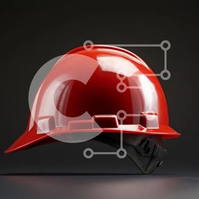 Intra Συλλεκτικό Ξύλινο Παζλ Plywood 4mm - Κόκκινο σκληρό καπέλο σε σκούρο φόντο Σε Ξύλινο Κουτί - Διαστάσεις Puzzle: 10x10 cm – 25 κομμάτια