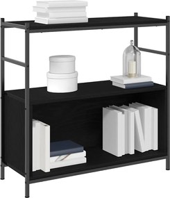vidaXL Ράφι Βιβλίων Μαύρη δρυς 80 x 30 x 78.5 εκ Επεξεργασμένο ξύλο