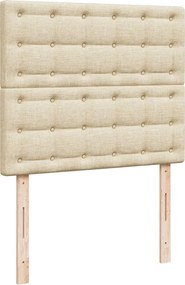 vidaXL Κρεβάτι Boxspring με Στρώμα Κρεμ 120x190 εκ. Υφασμάτινο
