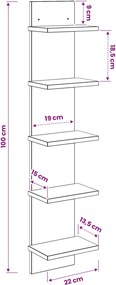 vidaXL Ράφι Τοίχου Λευκό 22 x 15 x 100 εκ Επεξεργασμένο Ξύλο