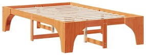vidaXL Κρεβάτι δαπέδου Καφέ 140 x 190 cm Μασίφ ξύλο πεύκου