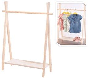Storage solutions Παιδική Κρεμάστρα Ρούχων με 1 Ράφι από Ξύλο Πεύκου