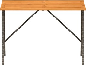 vidaXL Σετ Τραπεζαρίας Κήπου 3 τεμ. Γκρι Συνθ. Ρατάν με Μαξιλάρια