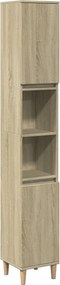 vidaXL Ντουλάπι Μπάνιου Sonoma Δρυς 30x30x190 εκ. Επεξεργασμένο Ξύλο