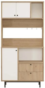 Ντουλάπι Κουζίνας 956LCS3561 88x35,5x180cm Oak-White Μοριοσανίδα, Μέταλλο