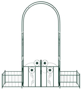 vidaXL Κήπος Αψίδα με κλειδαριά Πράσινο 203 x 50 x 218 εκ.