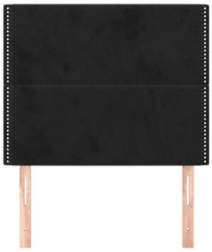 vidaXL Κεφαλάρι Μαύρο Βελούδινο 100x5x118/128 εκ.