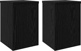 vidaXL Βάση φυτών 2 pcs Μαύρη Οξυά 20 x 20 x 30 cm Επεξεργασμένο ξύλο