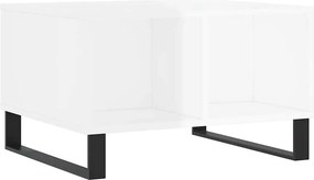 vidaXL Τραπεζάκι Σαλονιού Γυαλ. Λευκό 60x50x36,5 εκ. Επεξεργ. Ξύλο