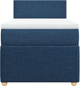 vidaXL Κρεβάτι Boxspring με Στρώμα Μπλε 100 x 200 εκ. Υφασμάτινο