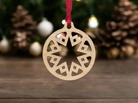 Intra απο ξύλο plywood 3mm-4mm πάχος – Στρογγυλό διακοσμητικό μπιχλιμπίδι Χριστουγεννιάτικου Δέντρου 40x40 cm INTRAVECTRY-MY545339